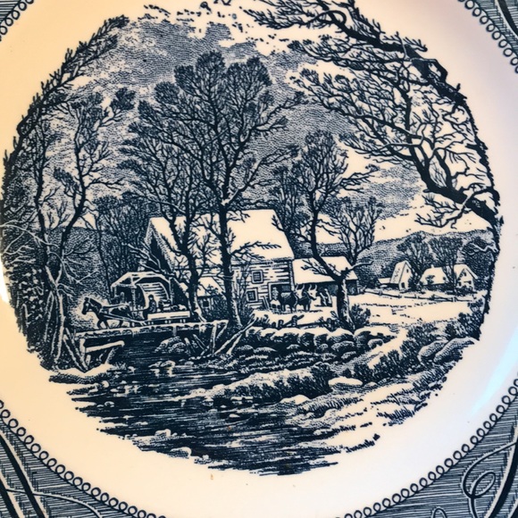Currier and Ives by Royal -the old Griss Mill dinner plates. - Picture 2 of 3